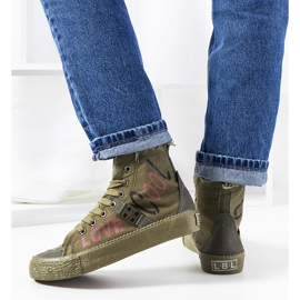 Gröna ankelhöga sneakers från Amabella kaki 2