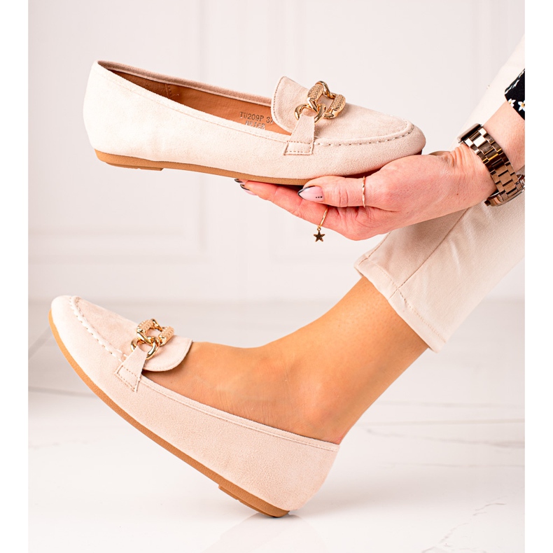 Seastar Mockasiner Med Gyllene Dekoration beige 1