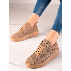 ARTIKER Openwork sneakers på plattformen beige 1