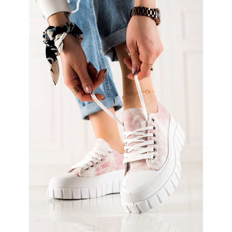 W. Potocki Sneakers På Potocki Plattformen vit rosa 1