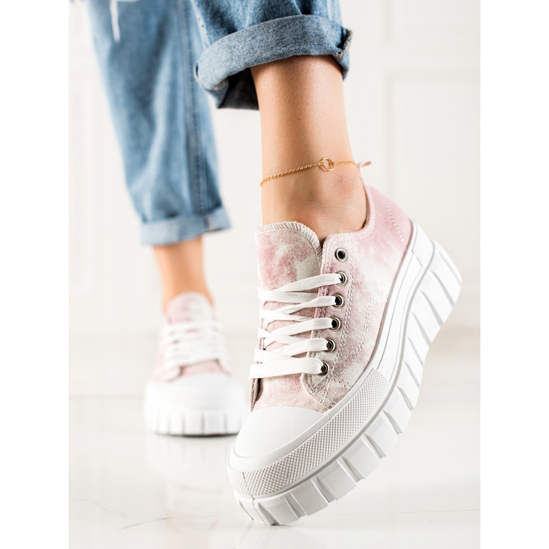 W. Potocki Sneakers På Potocki Plattformen vit rosa 2