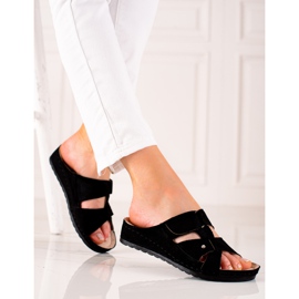 Bekväma och lätta VINCEZA tofflor svart 1