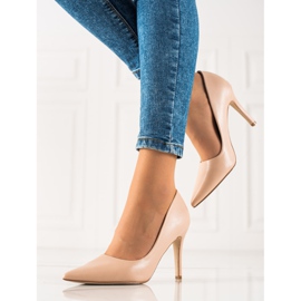 Goodin Klassiska högklackade skor i ekologiskt läder beige 2