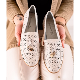 Goodin Läder Loafers Med Ornament beige 1