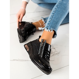 Goodin Lädersneakers med dragkedja svart 2