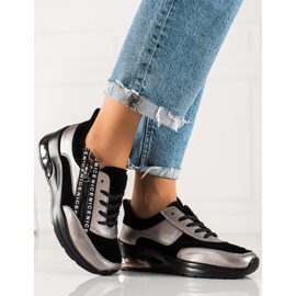 Goodin Lädersneakers med dragkedja svart 2