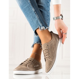 Goodin Casual läder sneakers beige 2