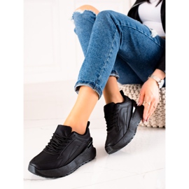 TRENDI Svarta Eco Leather Sneakers 1