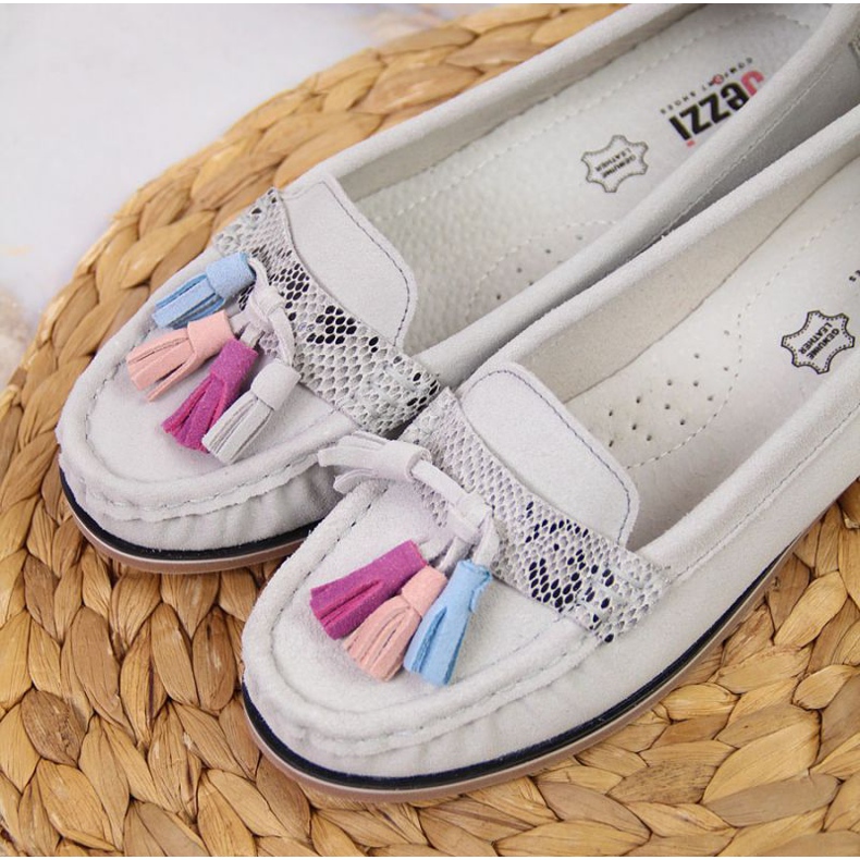 Evento Grå mockasiner med fransar Jezzi W JEZ328B 2