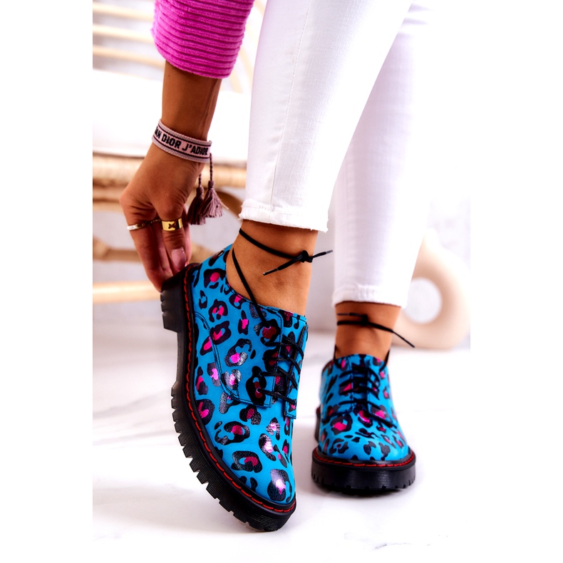 Dam Oxfords Maciejka 04087-47 Läderskor Blå mångfärgad 1