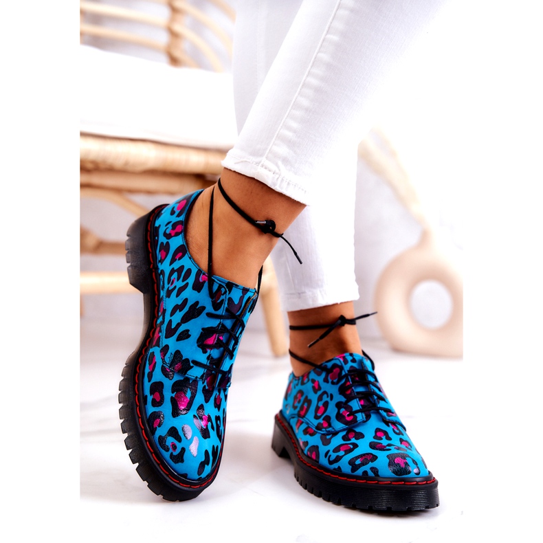 Dam Oxfords Maciejka 04087-47 Läderskor Blå mångfärgad 2