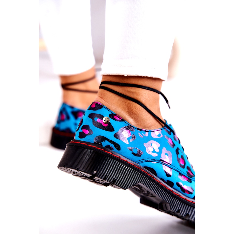 Dam Oxfords Maciejka 04087-47 Läderskor Blå mångfärgad 4