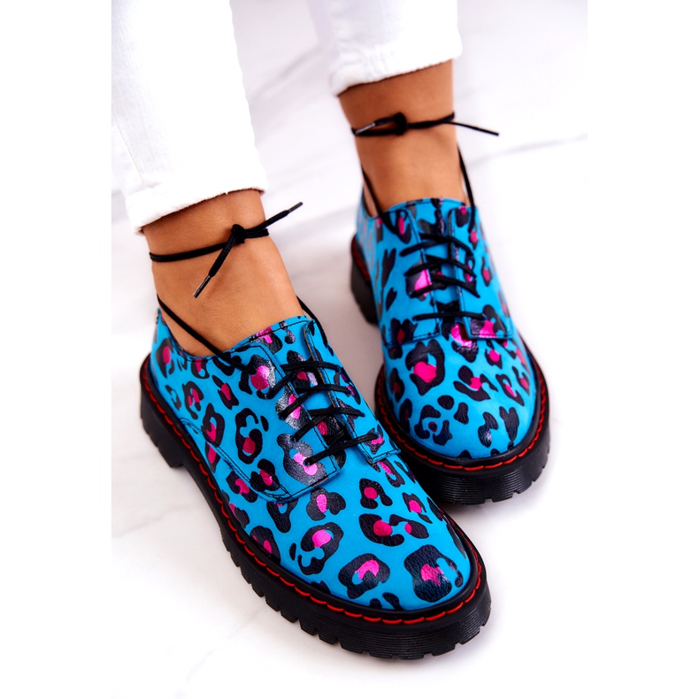 Dam Oxfords Maciejka 04087-47 Läderskor Blå mångfärgad 5