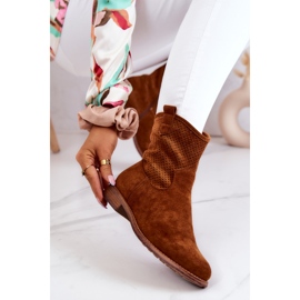 S.Barski Mocka kvinnors genombrutna stövlar Camel Lemar brun 1