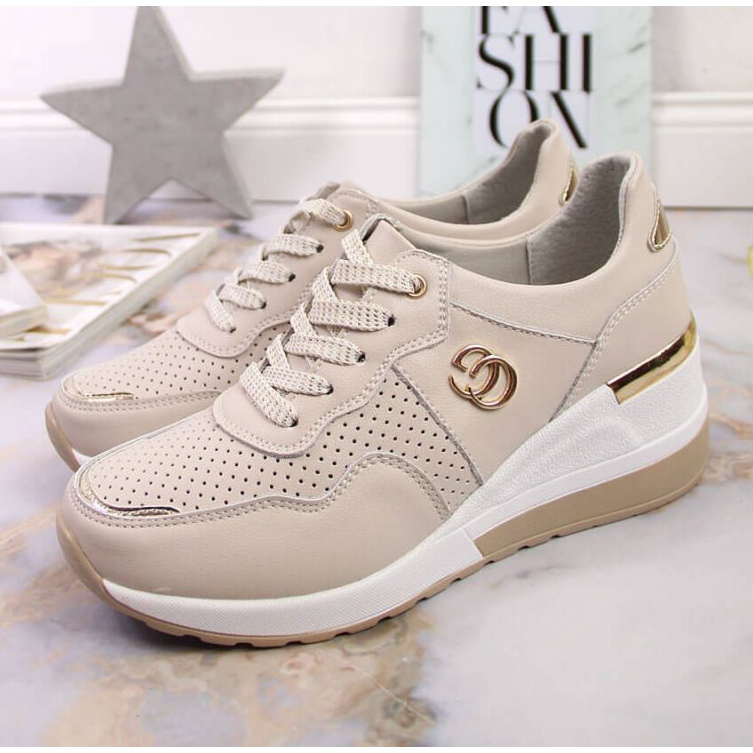 Lädersneakers S.Barski W OLI149 beige 2