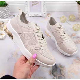 Lädersneakers S.Barski W OLI150 beige 1