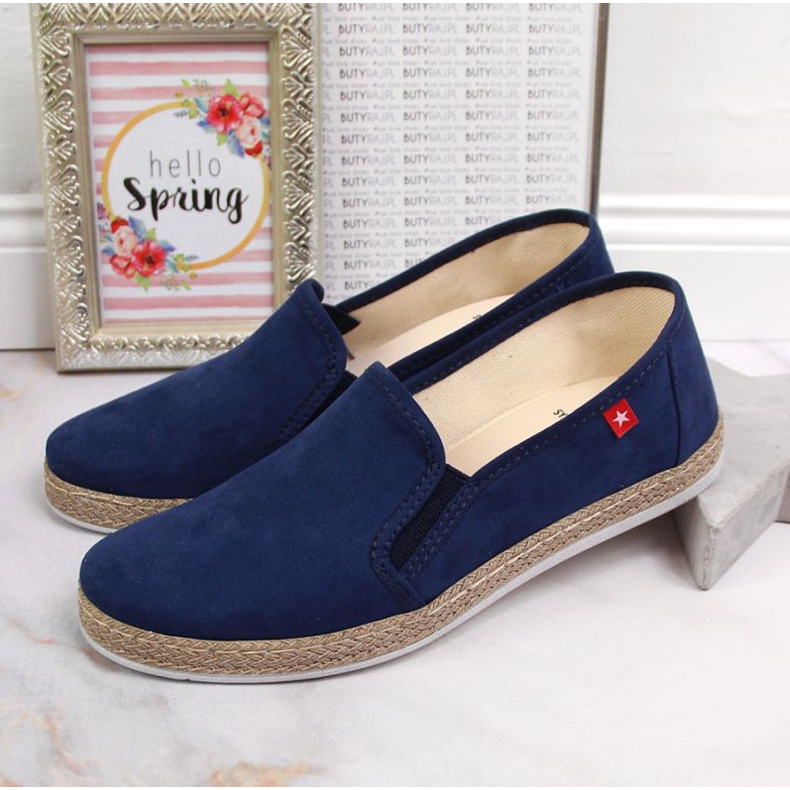 Espadrilles slip on Big Star W JJ276003 marinblå 2
