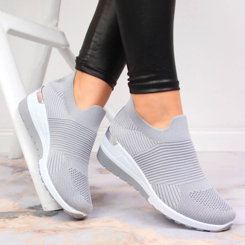 Sneakers strumpor slip on McKeylor W JAN95A grå 2