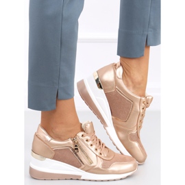 Champagne wedge sneakers Bene Champagne rosa gyllene 1