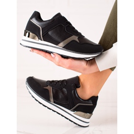 TRENDI Svarta sneakers på plattformen 1