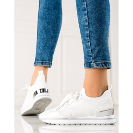 TRENDI Vita sportskor med glitter 1