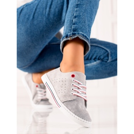 Filippo Klassiska lädersneakers grå 2