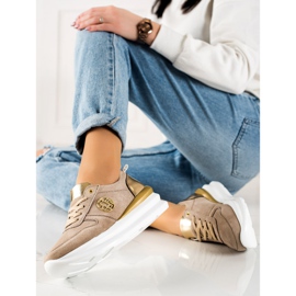 Filippo Snygga läder sneakers beige brun 1