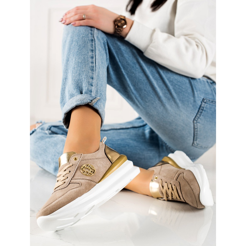 Filippo Snygga läder sneakers beige brun 1