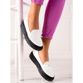 Lätta skor loafers på VINCEZA-plattformen vit 2