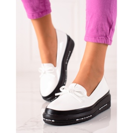 Lätta skor loafers på VINCEZA-plattformen vit 1