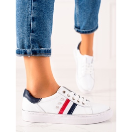 Sportssneakers gjorda av VINCEZA-läder vit 2