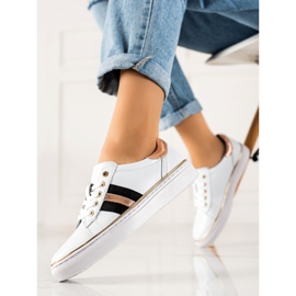 Sportssneakers gjorda av VINCEZA-läder vit 1