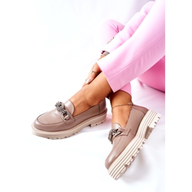 Dam Brogues Loafers Läder Mörk Beige Laura Messi 2383 5