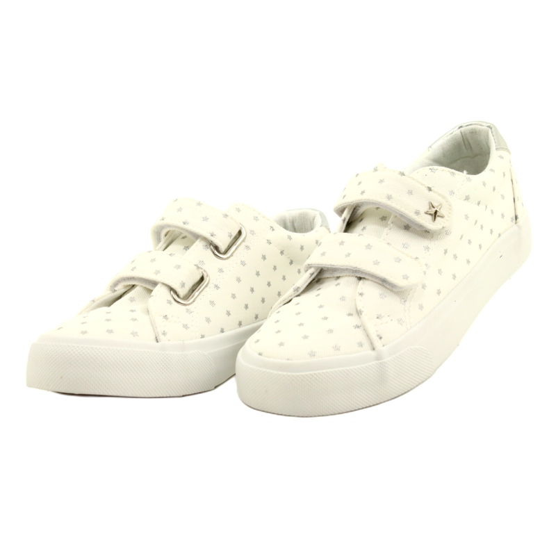 Kardborre sneakers med silverstjärnor Atletico WY20757 Vit 3