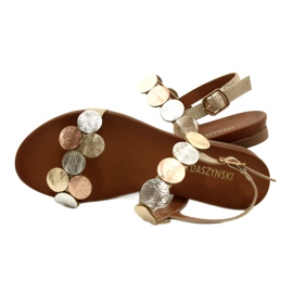 M.Daszyński Sandaler gyllene hjul Daszyński MR1958-1 Guld beige silver- 4