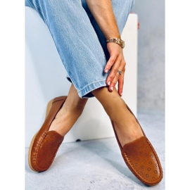 Cukki Camel genombrutna loafers för damer brun 2