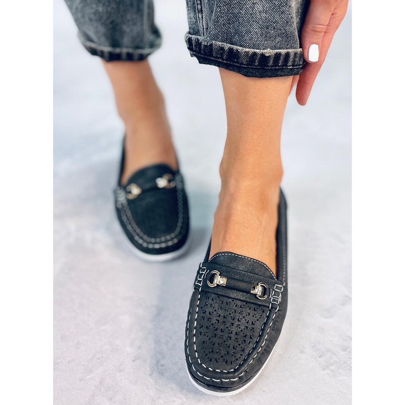 Senda Black dam loafers svart 1