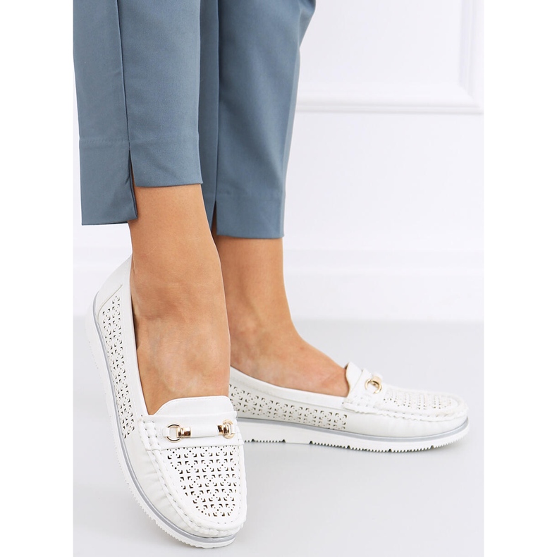 Senda White loafers för dam vit 1