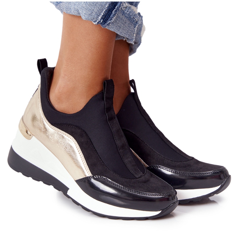 Evento wedge sneakers 21PB35-4000 svart gyllene 3