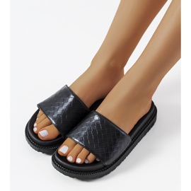 Svarta tofflor på Big Star HH274684-plattformen 1