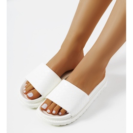 Vita tofflor på Big Star HH274683-plattformen 1