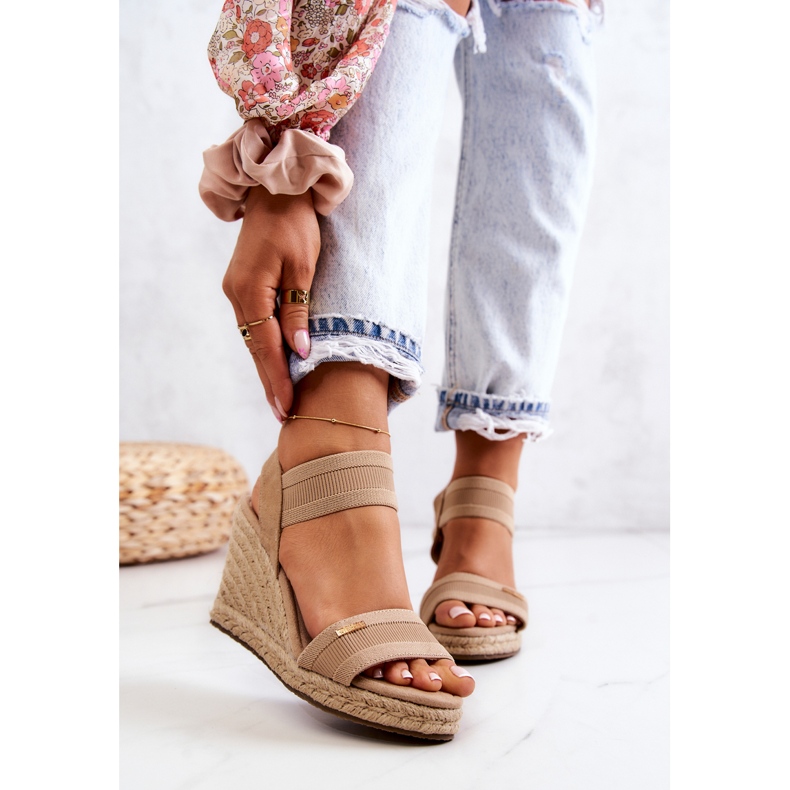 Damsandaler On Wedge Big Star JJ274978 Beige 1