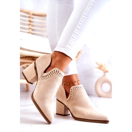 PS1 Mocka Openwork Cowboy Boots Beige Valerie 3