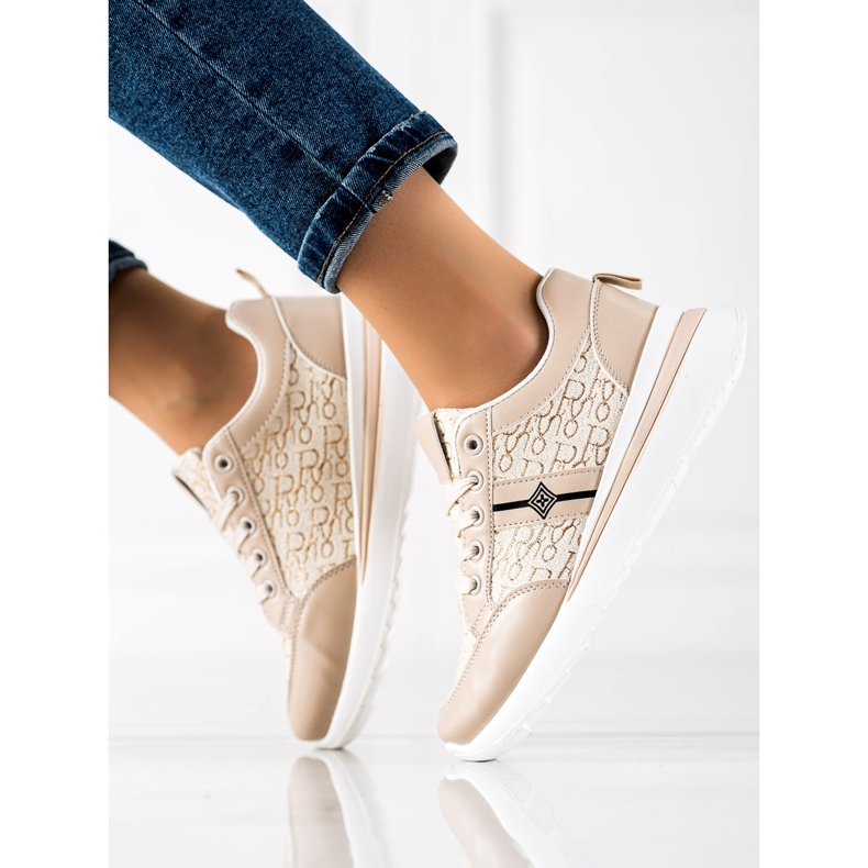 TRENDI Snygga sneakers beige brun 1