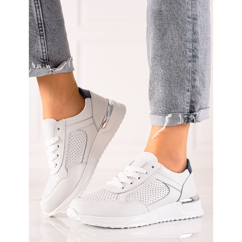 VINCEZA Sneakers i läder vit 1