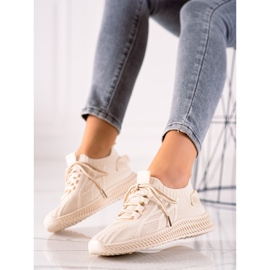 Trendiga sportskor beige 1