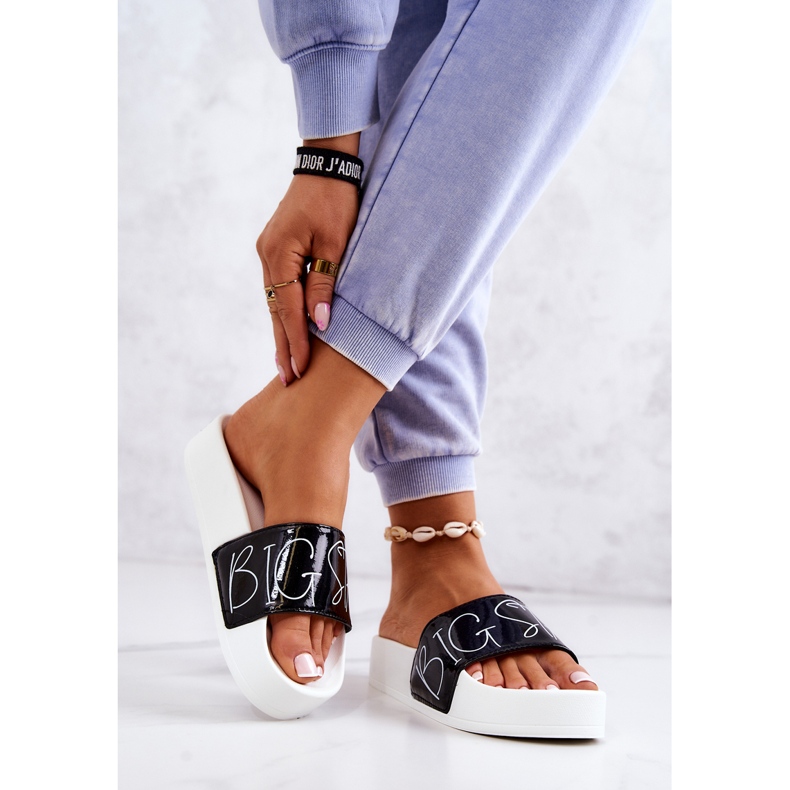 Gummitofflor för kvinnor Big Star JJ274A276 Vit och svart 2