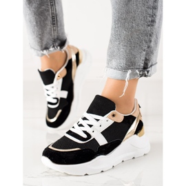 TRENDI Snygga sneakers svart gyllene 1