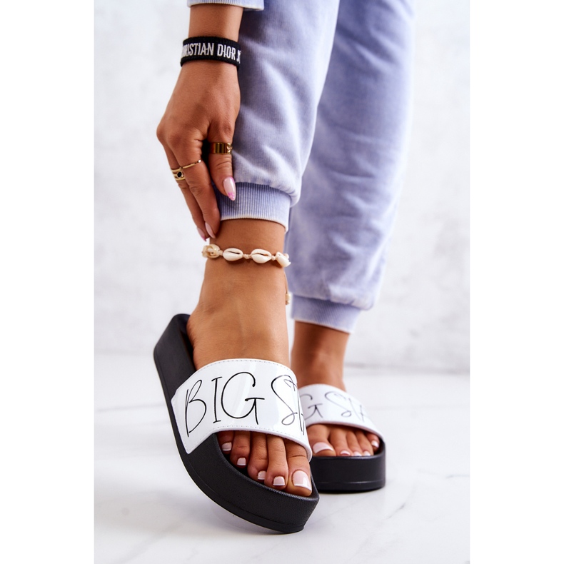 Gummitofflor för kvinnor Big Star JJ274A275 Svart och vit 1