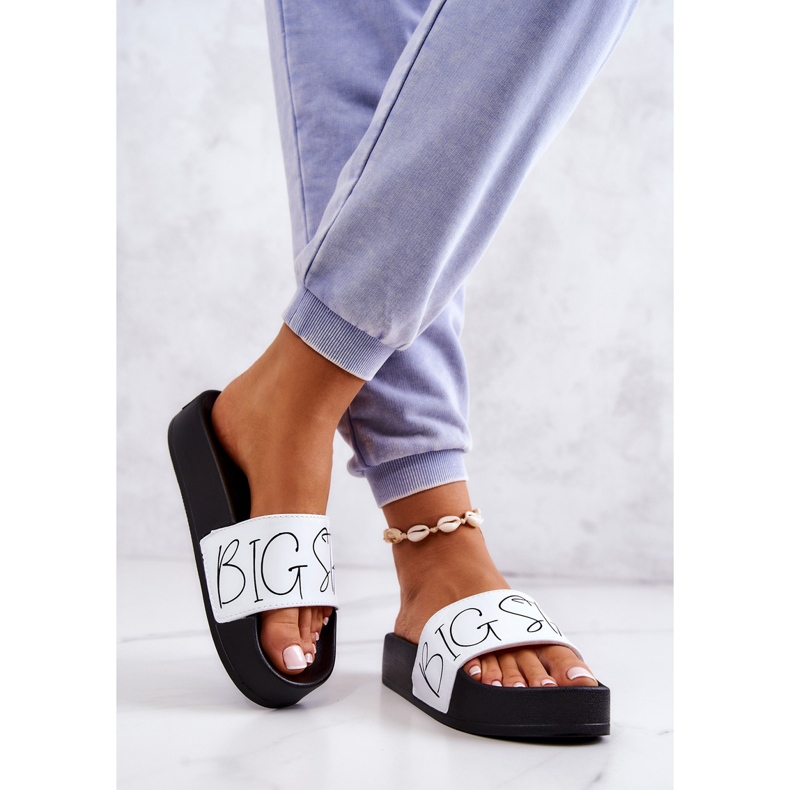 Gummitofflor för kvinnor Big Star JJ274A275 Svart och vit 2